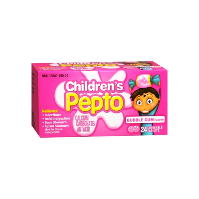 Children's Pepto Chewable Tablets Bubble Gum 24 Each