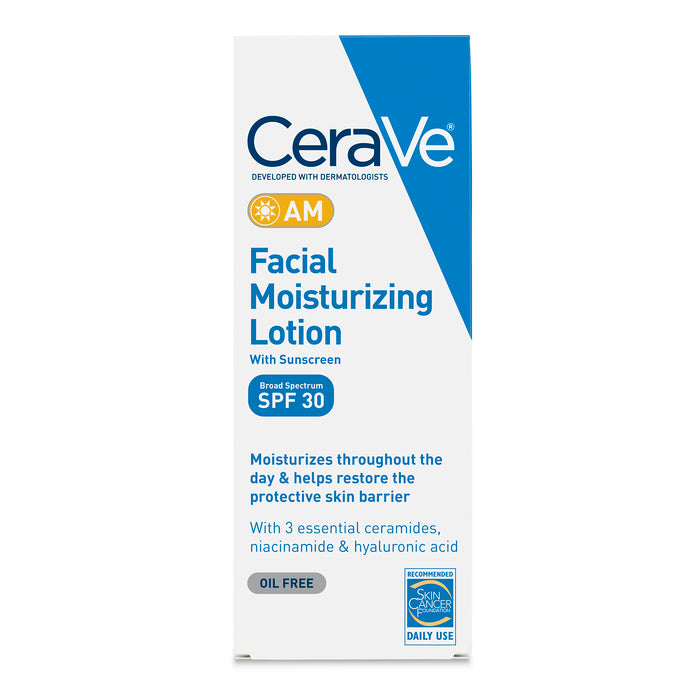 CeraVe AM Face Moisturizer with Broad Spectrum Protection, SPF 30, 3 fl oz