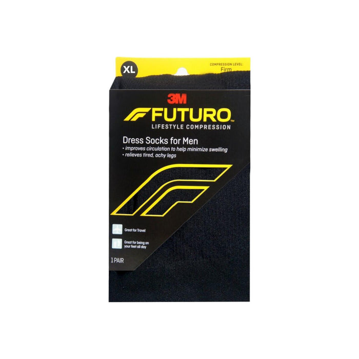 FUTURO Restoring Dress Socks For Men Firm XLarge Black 1 Pair