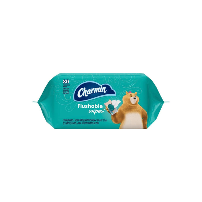 Charmin Fresh Mates Flushable Wipes Refill, Twin Pack, 80 ea