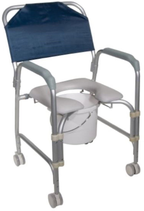 Drive Medical Commode / Shower Chair driveFixed Arm Aluminum Frame 21 Inch Height 1 ea