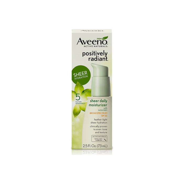 AVEENO Positively Radiant Sheer Daily Moisturizing Lotion for Dry Skin with SPF 30 2.5 oz