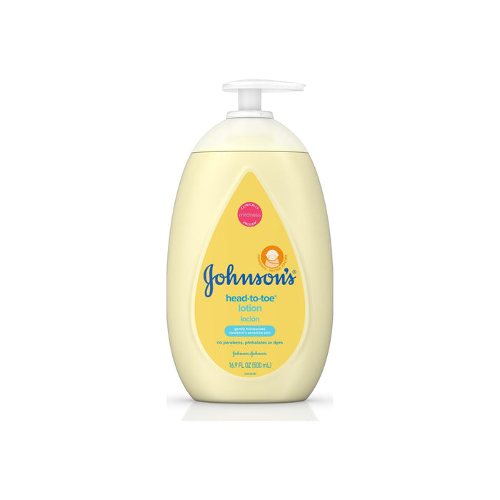 JOHNSON'S Head To Toe Moisturizing Baby Body Lotion, Hypoallergenic & Paraben Free 16.9 oz