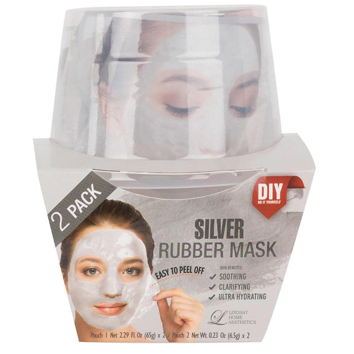 LINDSAY HOME AESTHETICS 2 Pack Silver Rubber Mask  5.04 oz