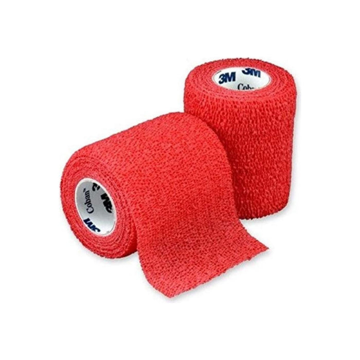 Cohesive Bandage 3M Coban 3" X 5 Yard Standard Compression Selfadherent Closure Red NonSterile - 1 ea