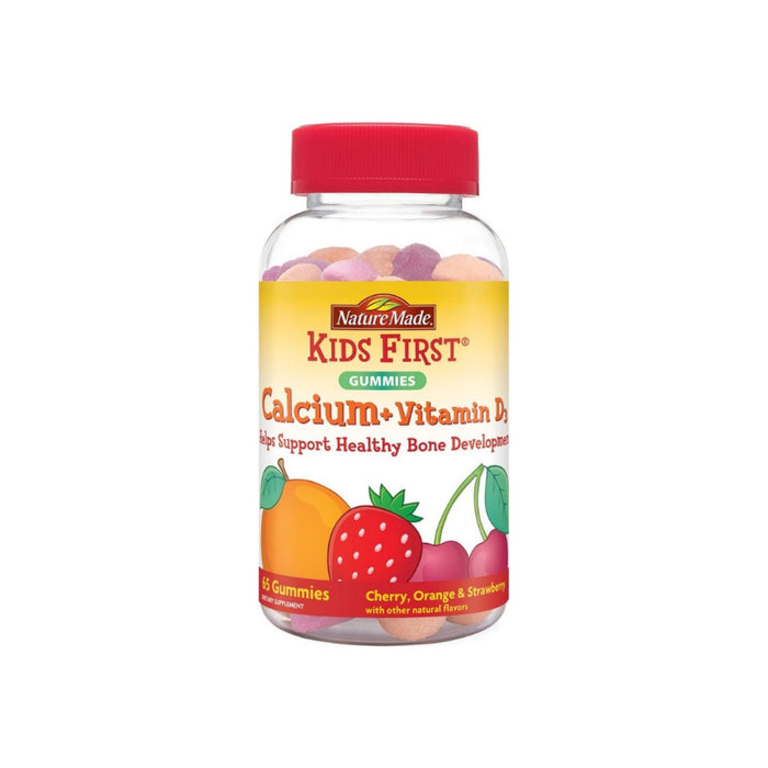 Nature's Made Kids First Calcium + Vitamin D3 Gummies, Cherry, Orange & Strawberry Flavor, 65 ea