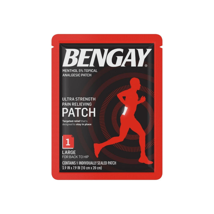 BENGAY Ultra Strength Pain Relief Patch for Muscle Pain On-the-Go, Large 3.9 x 7.9 inches,  1 ea