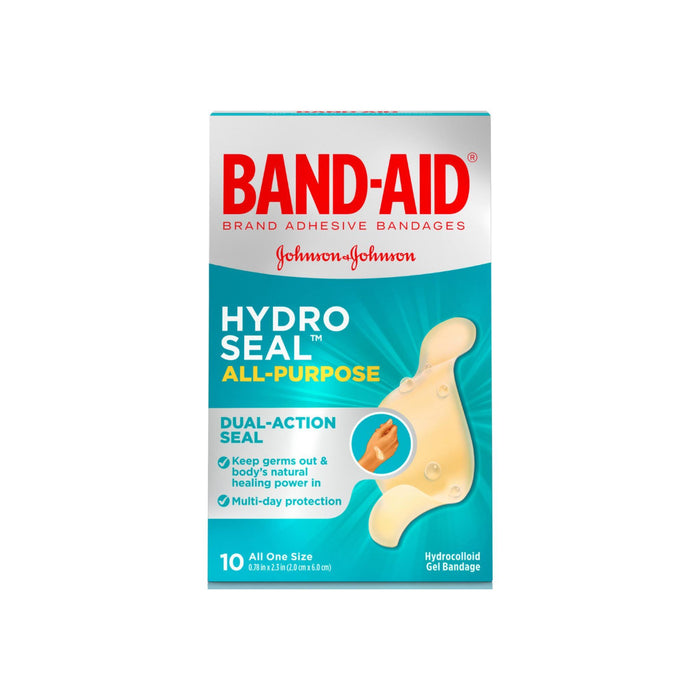 BAND-AID Brand Hydro Seal Waterproof All Purpose Adhesive Bandages, 10 ea