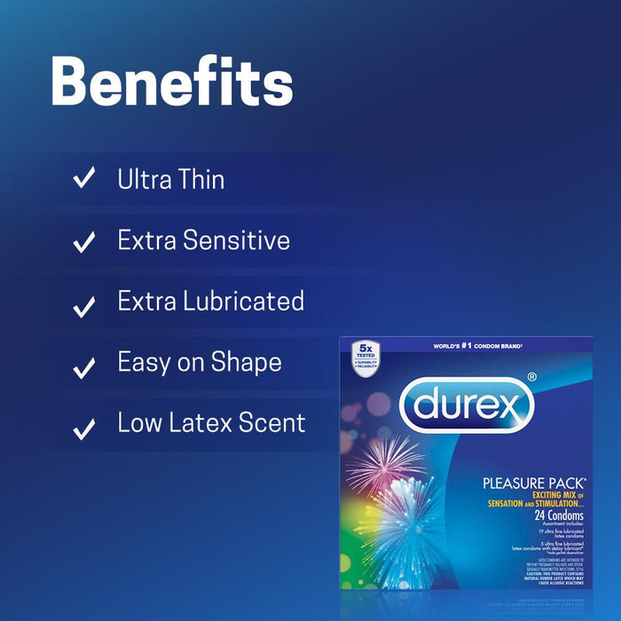 Durex Pleasure Pack Condom, 24 ct