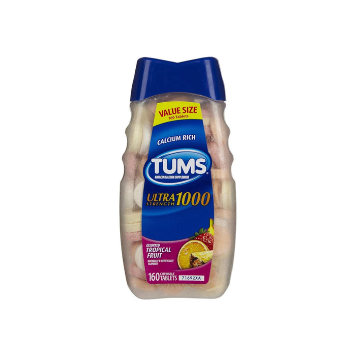 TUMS Ultra 1000 Tablets, Tropical Fruit 160 ea