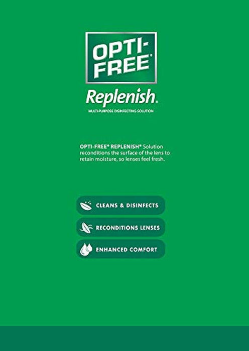 Opti-Free Replenish Multi-Purpose Disinfecting Solution with Lens Case, 10 Fl Oz Each, Twin Pack