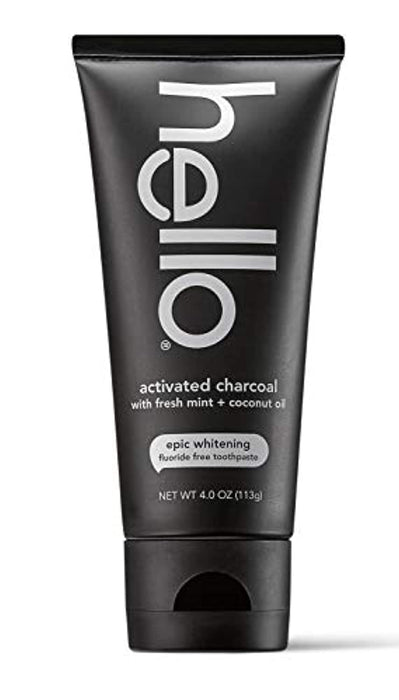 Hello Oral Care Activated Charcoal Teeth Whitening Fluoride Free and SLS Free Toothpaste, 1 Count