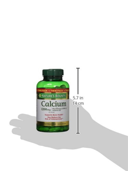 Calcium & Vitamin D by Nature's Bounty, Immune Support & Bone Health, 1200mg Calcium & 1000IU Vitamin D3, 120 Softgels (2-pack)