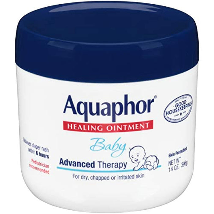 Aquaphor Baby Healing Ointment - Advance Therapy for Diaper Rash, Chapped Cheeks and Minor Scrapes - 14. Oz Jar