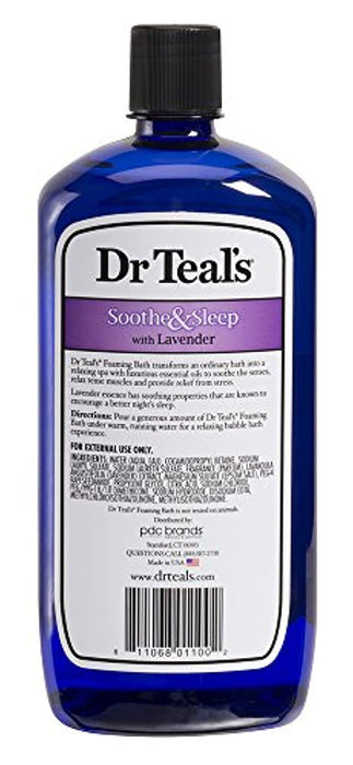 Dr Teal’s Foaming Bath with Pure Epsom Salt, Soothe & Sleep with Lavender, 34 Ounces