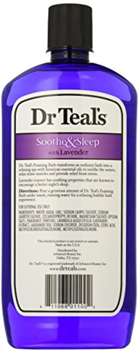 Dr Teal’s Foaming Bath with Pure Epsom Salt, Soothe & Sleep with Lavender, 34 Ounces