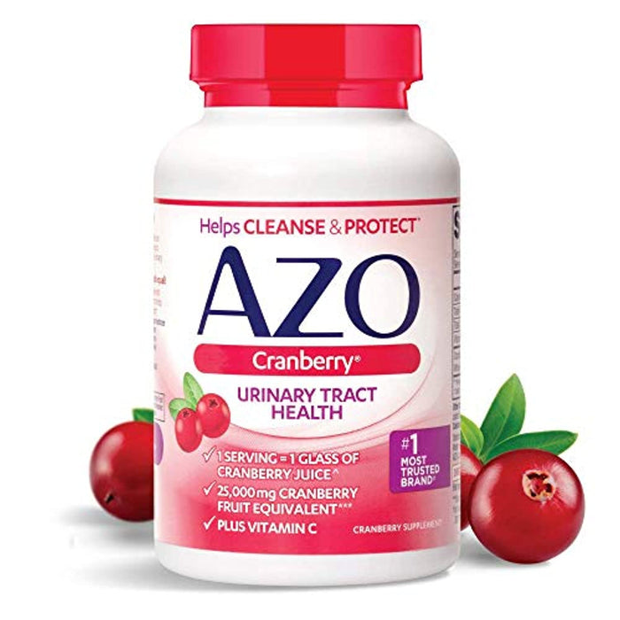 AZO Cranberry Urinary Tract Health Dietary Supplement, 1 Serving = 1 Glass of Cranberry Juice, Sugar Free, 100 Count