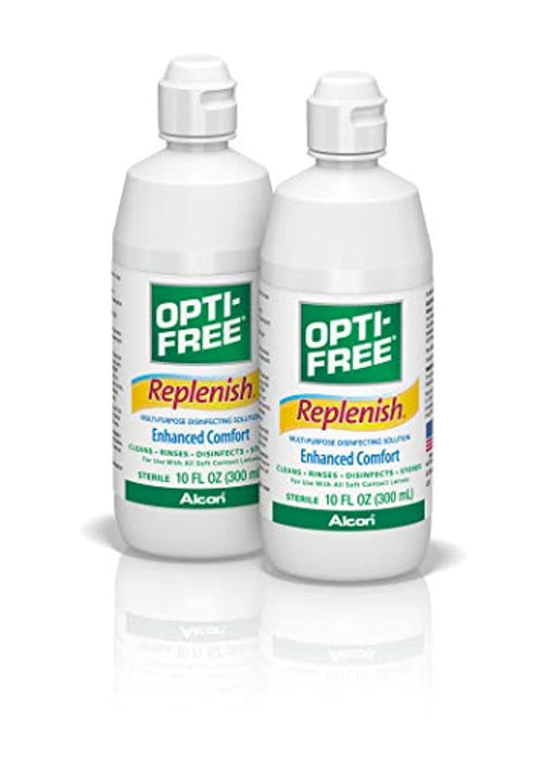 Opti-Free Replenish Multi-Purpose Disinfecting Solution with Lens Case, 10 Fl Oz Each, Twin Pack