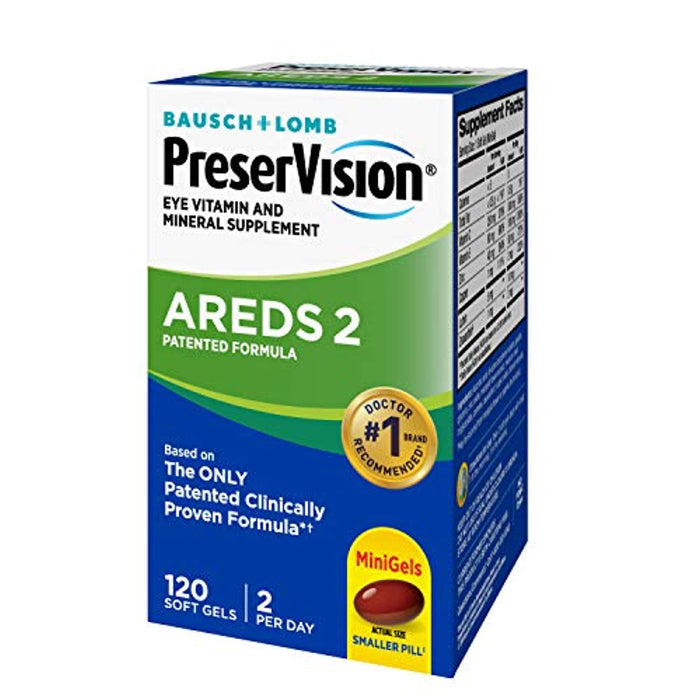 PreserVision AREDS 2 Vitamin & Mineral Supplement 120 Count Soft Gels, Packaging May Vary