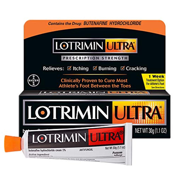 Lotrimin Ultra 1 Week Athlete's Foot Treatment, Prescription Strength Butenafine Hydrochloride 1%, Cures Most Athlete?s Foot Between Toes, Cream, 1.1 Ounce