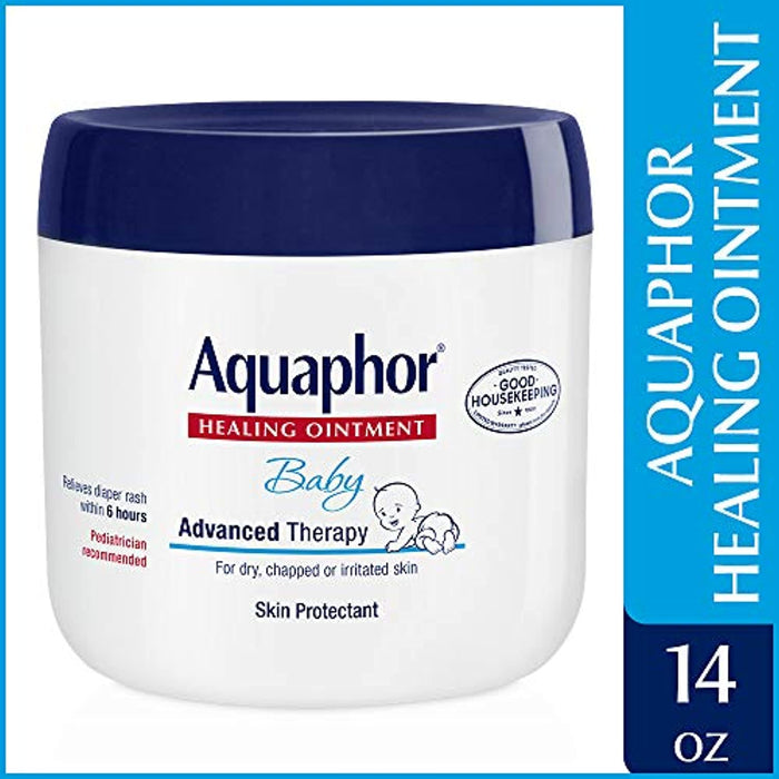 Aquaphor Baby Healing Ointment - Advance Therapy for Diaper Rash, Chapped Cheeks and Minor Scrapes - 14. Oz Jar