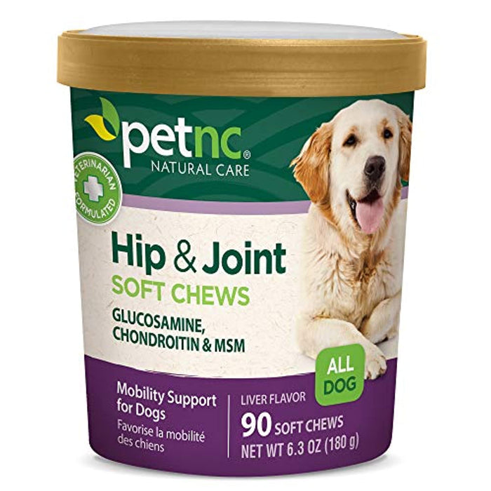 PetNC Natural Care Hip and Joint Soft Chews for Dogs, 90 Count