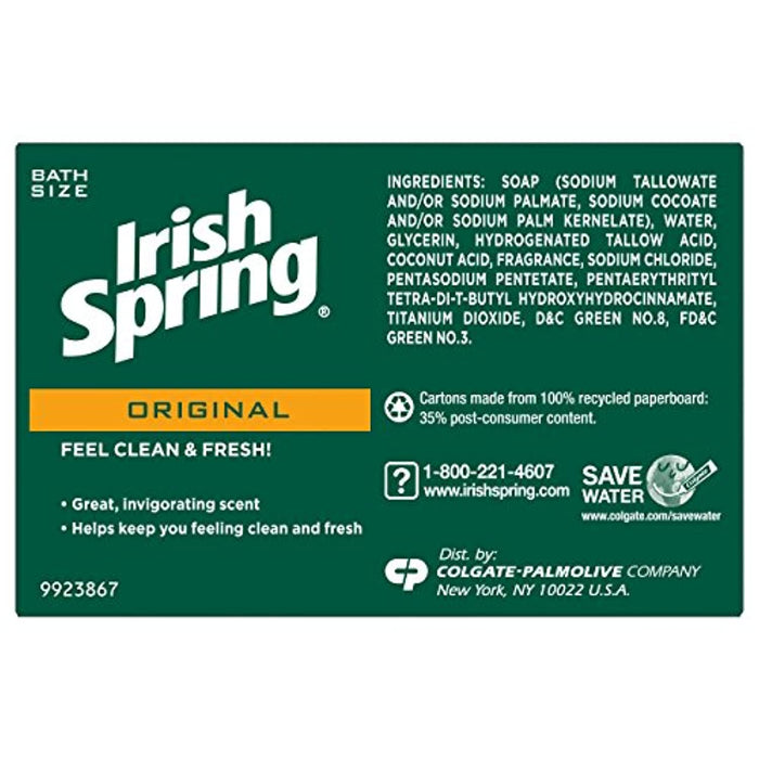 Irish Spring Deodorant Bar Soap, Original, 3 Bar