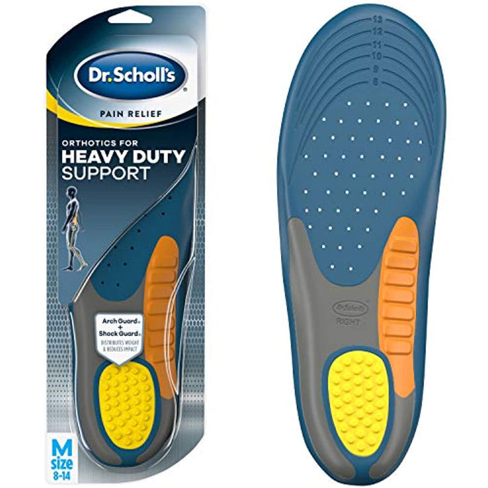 Dr. Scholl's HEAVY DUTY SUPPORT Pain Relief Orthotics // Designed for Men over 200lbs with Technology to Distribute Weight and Absorb Shock with Every Step (for Men's 8-14)