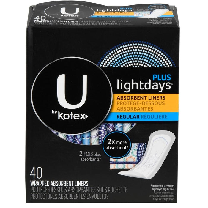 U by Kotex Curves Regular Liners 40 Each