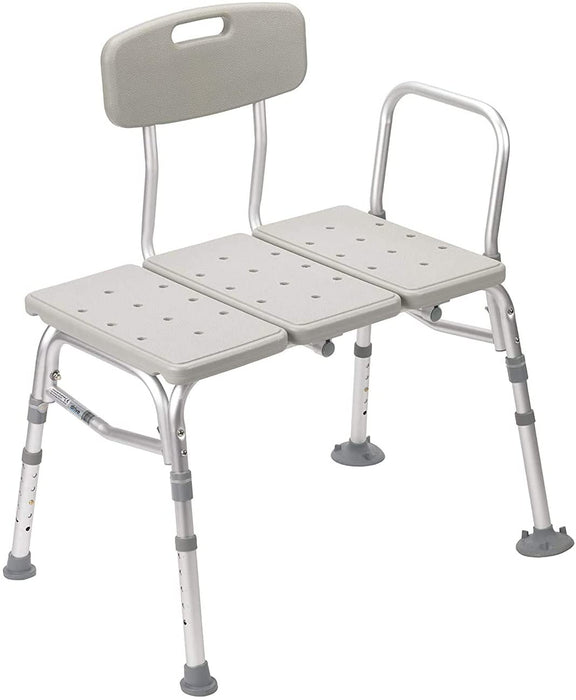 Drive Medical Plastic Tub Transfer Bench with Adjustable Backrest ,1 ea