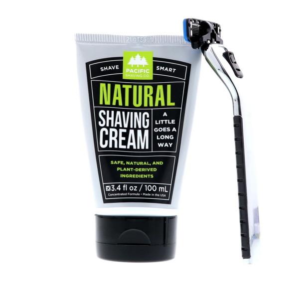 Pacific Shaving Company Shave Smart Natural Shave Cream - With Safe, Natural, and Plant-Derived Ingredients, TSA Friendly, Made in USA, 3.4 oz