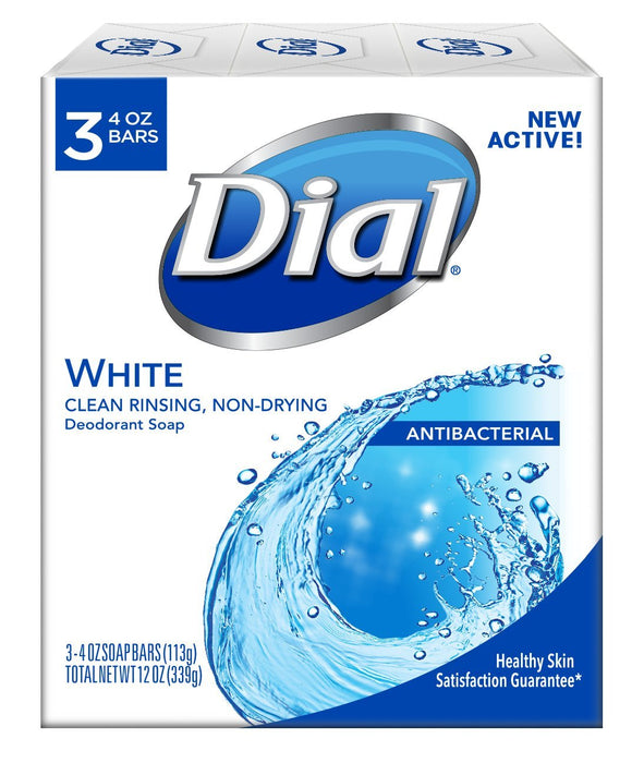 Dial Antibacterial Deodorant Soap, White, 4 Ounce (Pack of 8) Bars