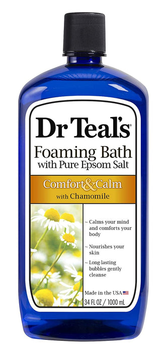 Dr Teal’s Foaming Bath with Pure Epsom Salt, Soothe & Sleep with Lavender, 34 Ounces