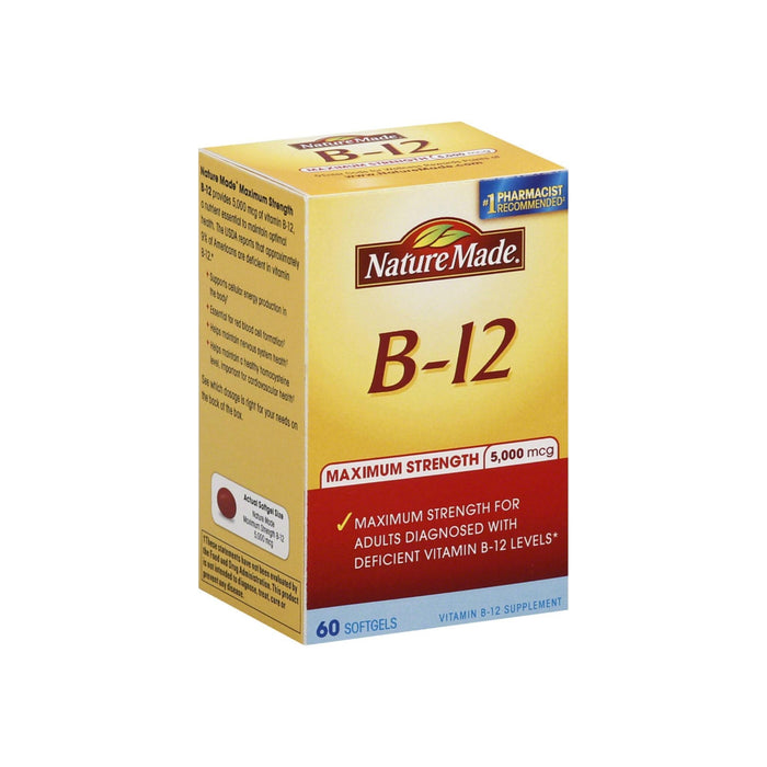 Nature Made B-12 Maximum Strength Softgels 5000 mcg 60 ea