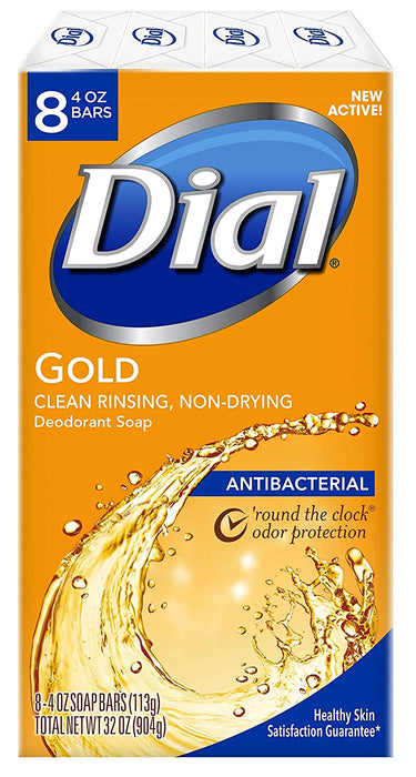 Dial Antibacterial Deodorant Soap, White, 4 Ounce (Pack of 8) Bars