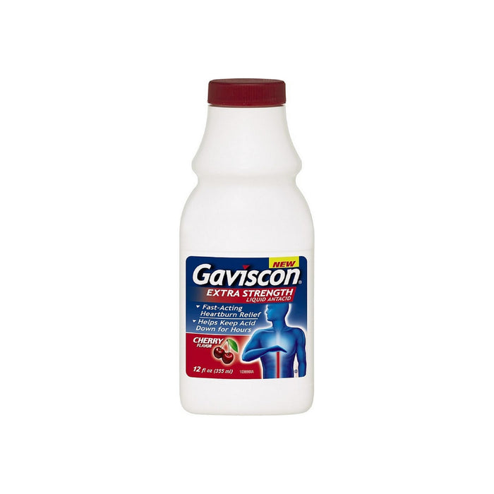 Gaviscon Extra Strength Liquid Antacid, Cherry Flavor 12 oz