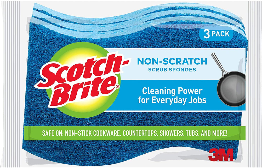 Scotch-Brite Non-Scratch Scrub Sponges, Stands Up to Stuck-on Grime, 6 Scrub Sponges