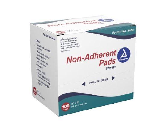 Dynarex PAD Non-Adherent 3X4 Sterile 100 Pads 1 ea