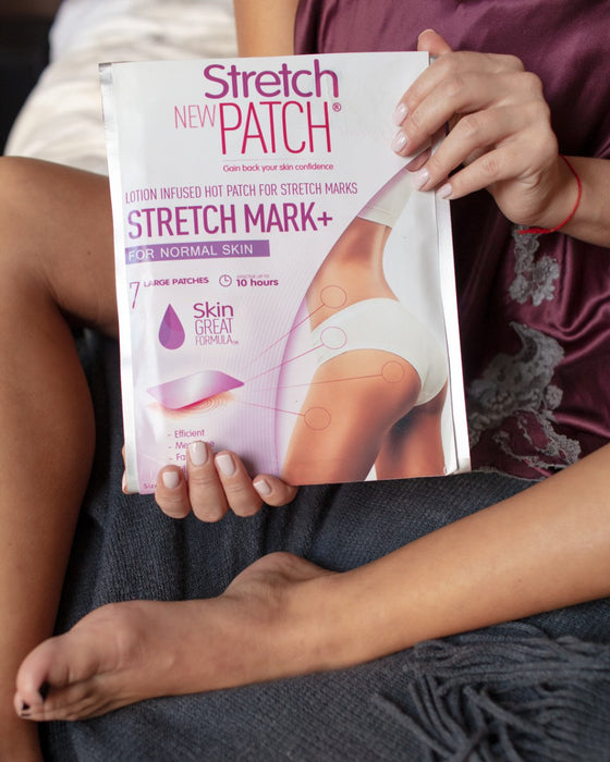 Stretch Patch Stretch Mark+ For Normal Skin - Lotion Infused Hot Patch for Stretch Marks 7 Patches per Pack